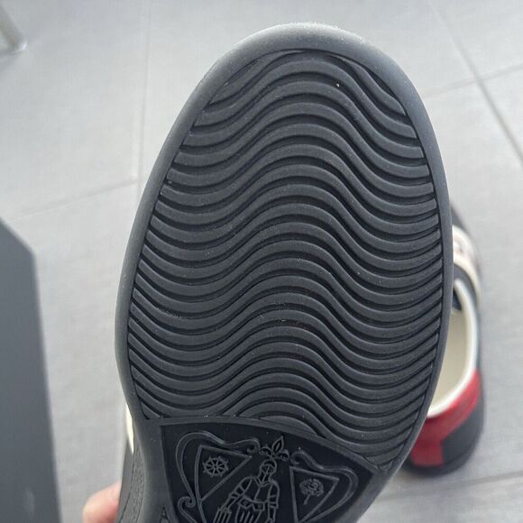 GUCCI Ace Stripe Sneakers Shoes Size 6 Black NEW Casual Streetwear Designer - Picture 5 of 16